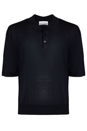 Polo in misto seta blu DIANA STUDIO | DS26M140015020